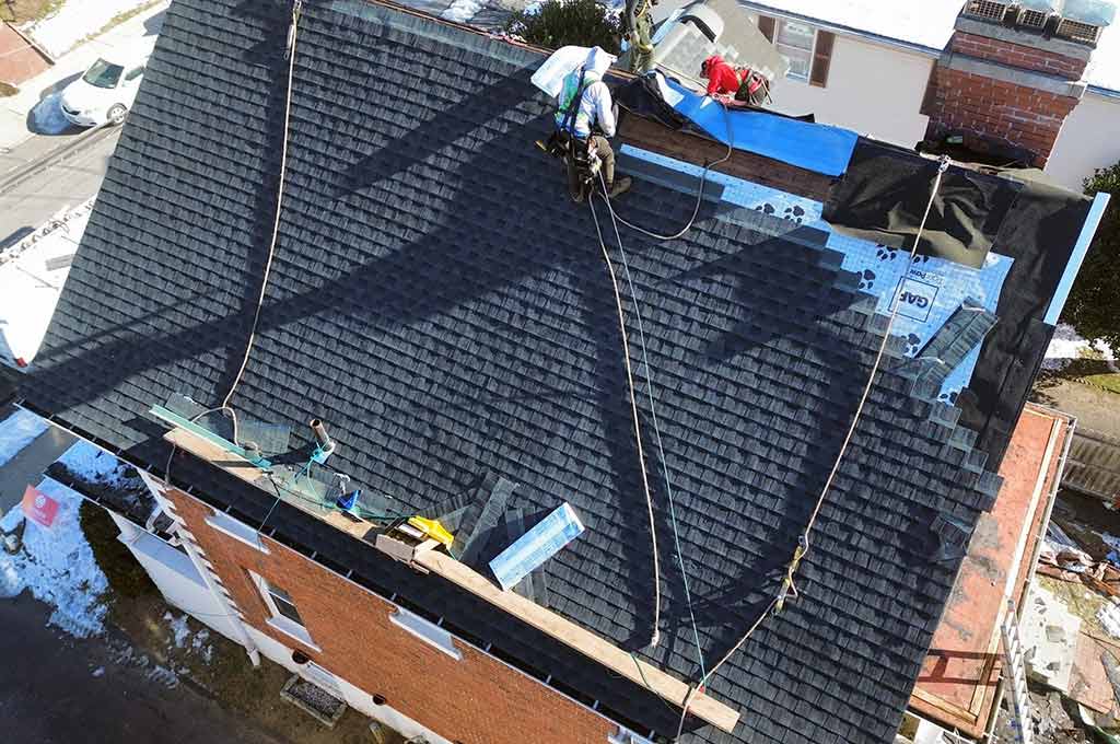 working on roof for Gunner homeowner